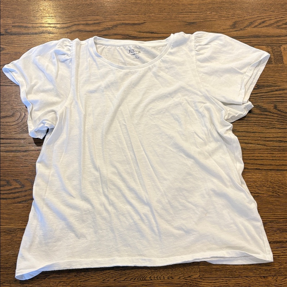 J. Crew Organic cotton slub white short sleeve  Tee, L